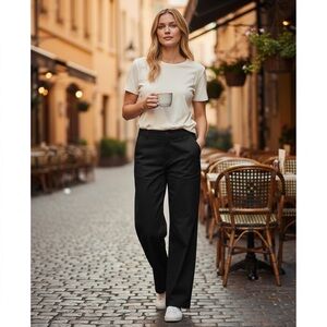 NEW LL Bean Bayside Twill Pants Black Size 6 Petite